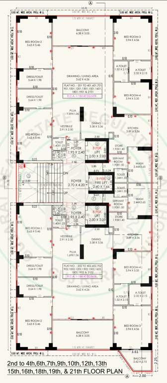  the fourfront residency The Fourfront Residency Cluster Plan for 2nd 4th, 6th, 7th, 9th, 10th, 12th, 13th, 15th, 16th, 18th, 19th, & 21st Floor