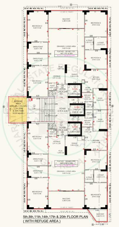  the fourfront residency The Fourfront Residency Cluster Plan for 5th,8th,11th,14th,17th & 20th Floor