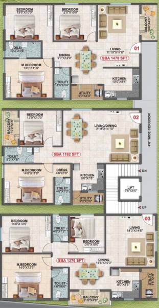  orchids Cluster Plan from 1st to 5th Floor