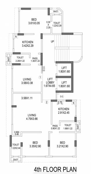  paradiso Aditya Paradiso Cluster Plan for 4th Floor