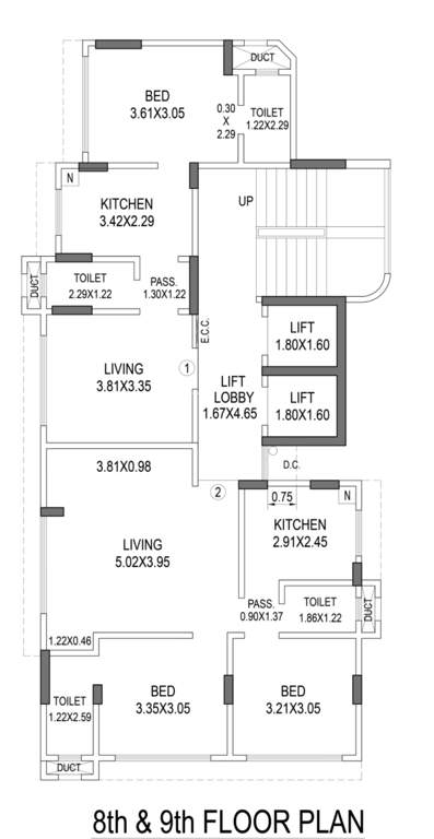 paradiso Aditya Paradiso Cluster Plan from 8th to 9th Floor