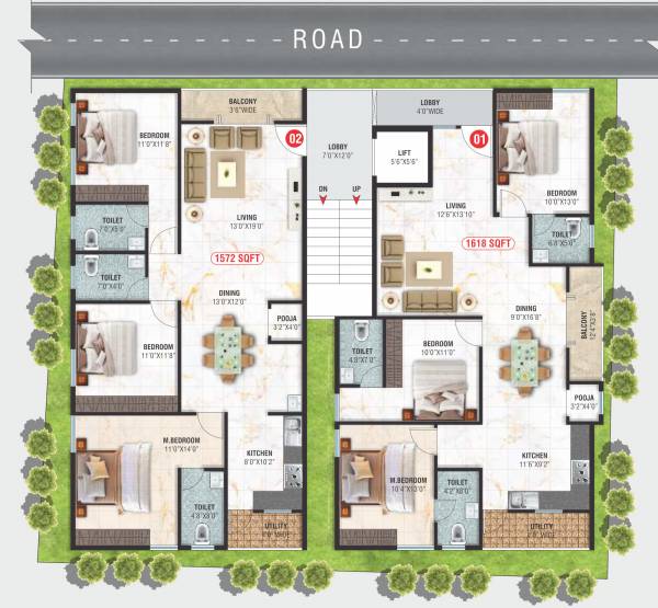  enclave Cluster Plan for Typical Floor