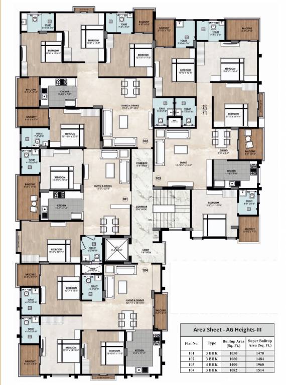  heights iii Tower A Cluster Plan from 1st to 6th Floor