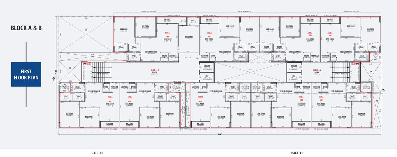  radhe supreme Block A & B Cluster Plan for 1st Floor