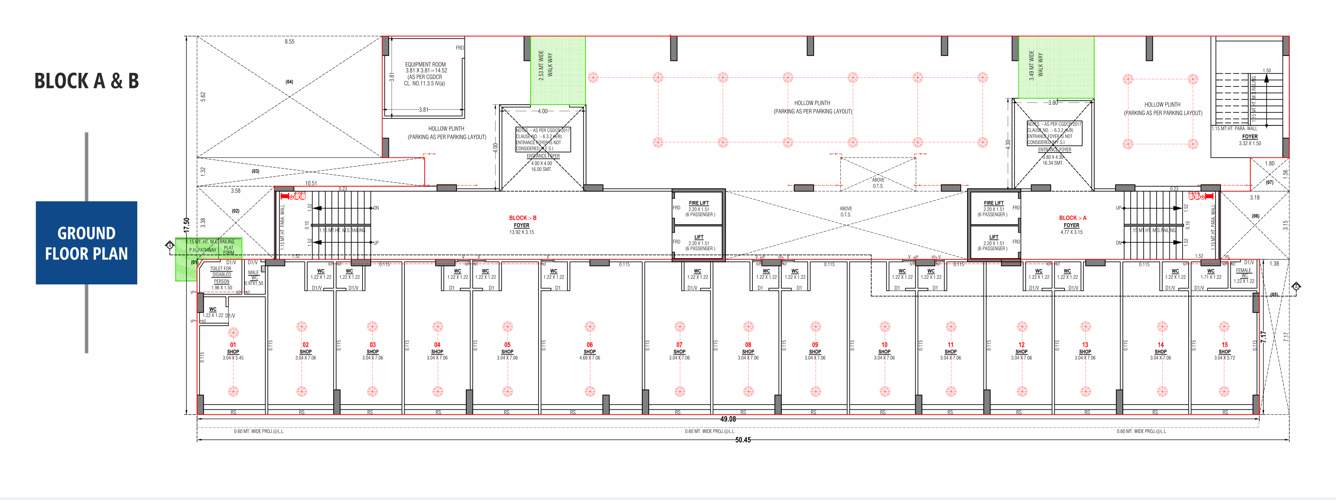  radhe supreme Block A & B Cluster Plan for ground Floor