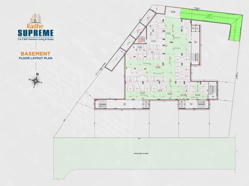  radhe-supreme Block A Cluster Plan for Basement Floor