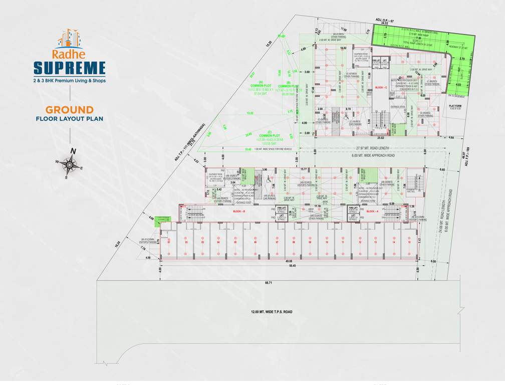  radhe supreme Block A Cluster Plan for ground Floor