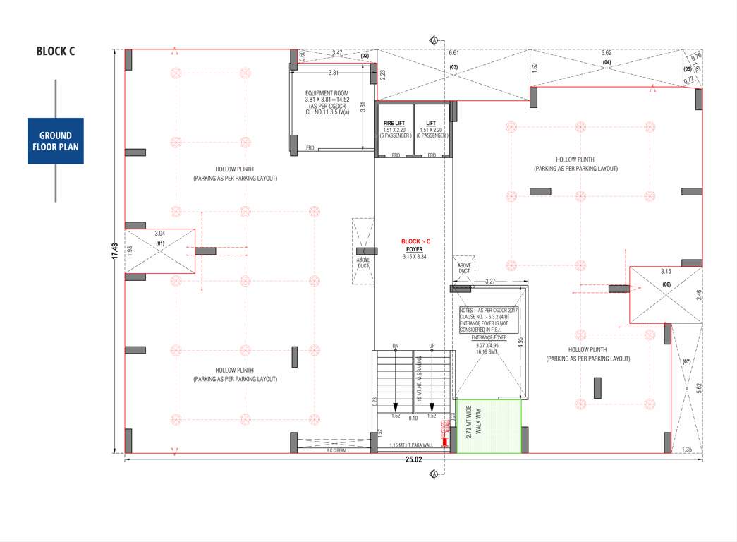  radhe supreme Block C Cluster Plan for ground Floor
