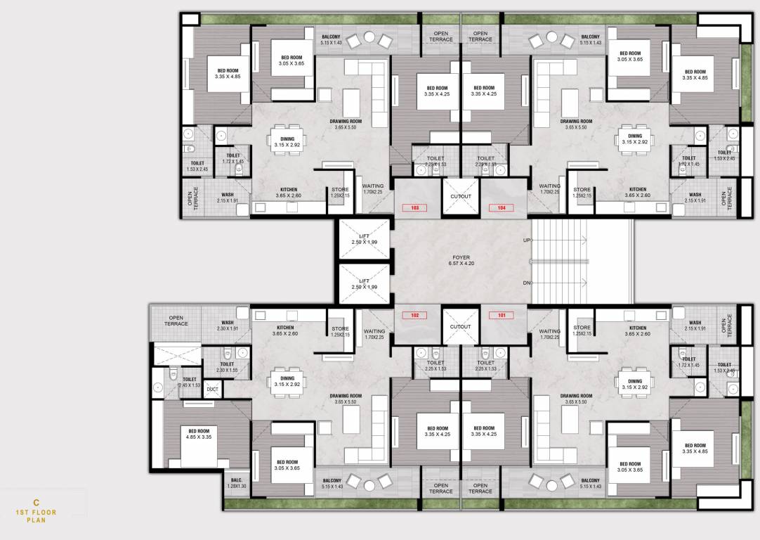  nirman bliss Tower C Cluster Plan for 1st Floor