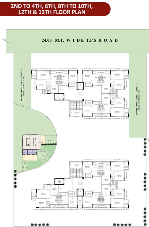  setu Block A & B Cluster Plan for Typical Floor