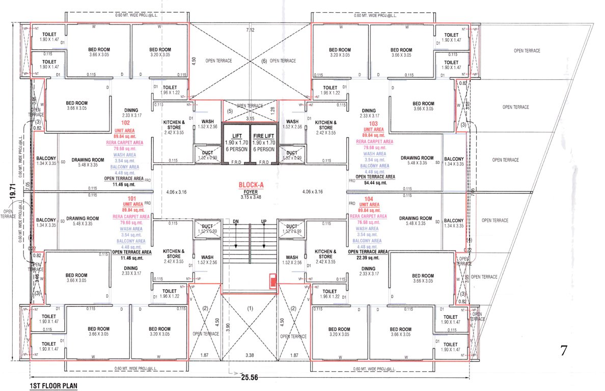  the waterside living Block  A Cluster Plan for 1st Floor
