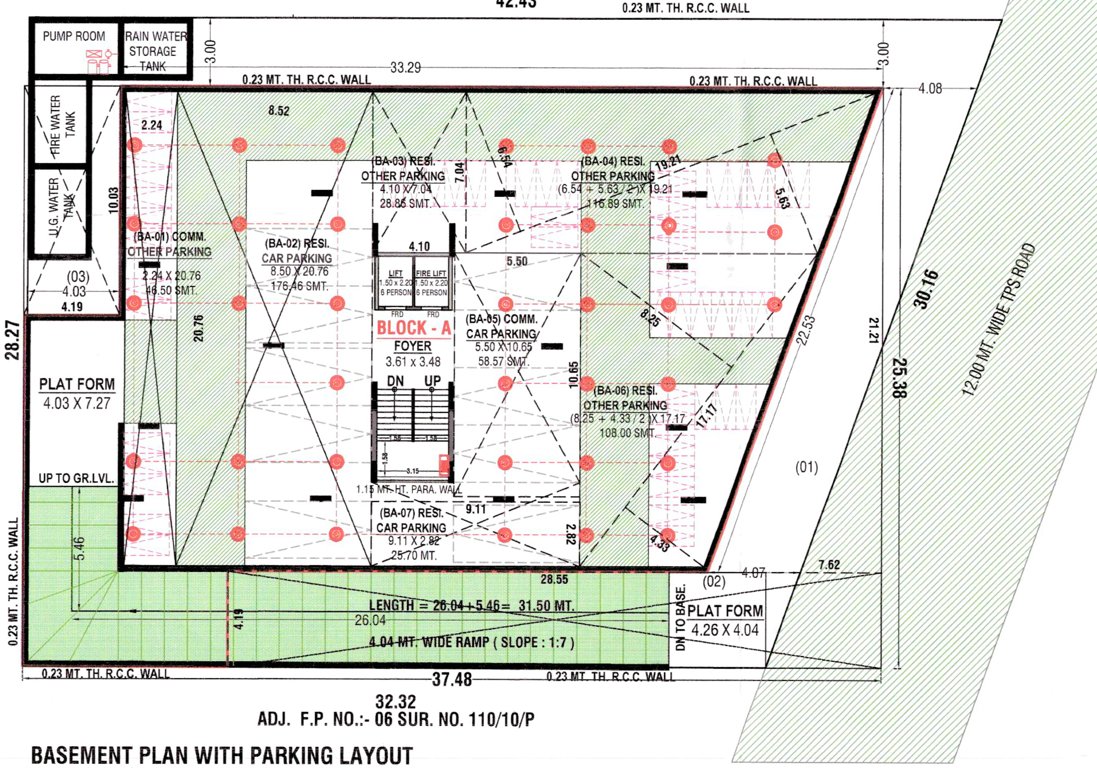 the waterside living Block  A Cluster Plan for basement Floor