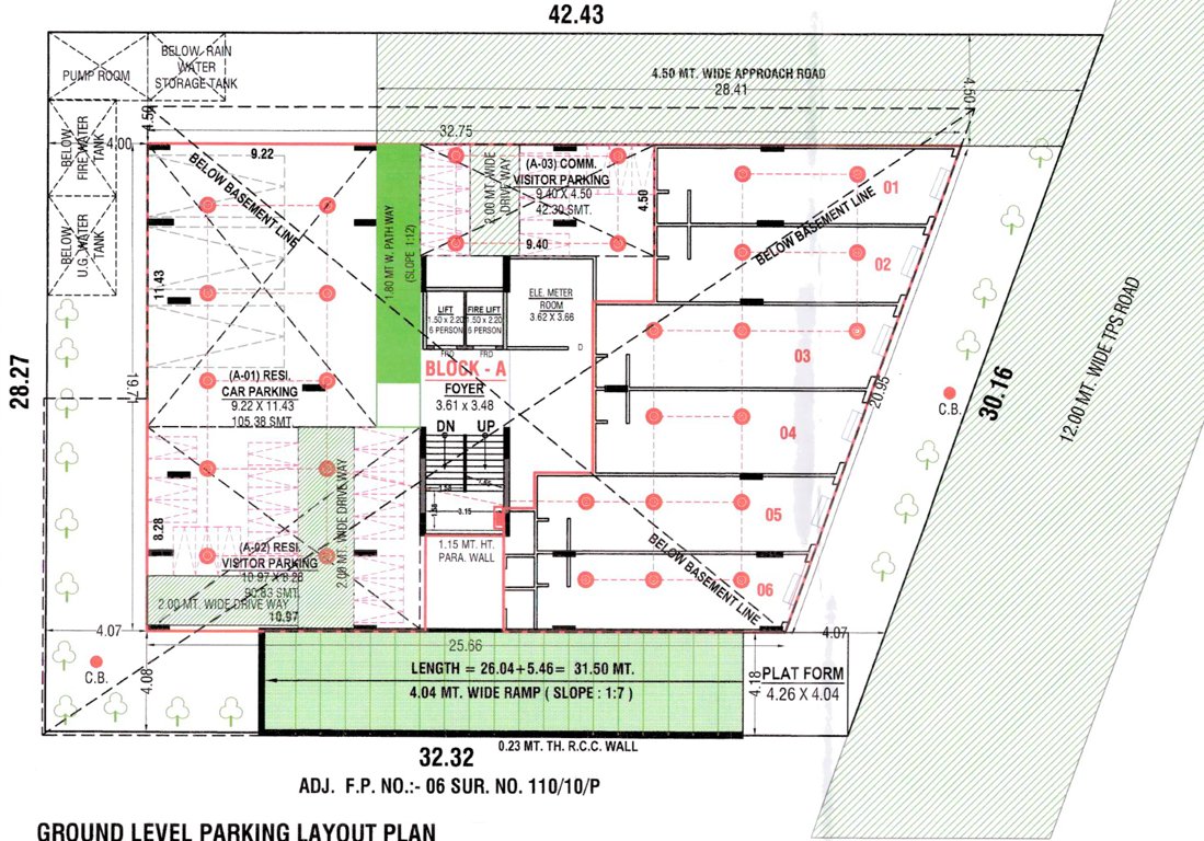  the waterside living Block  A Cluster Plan for ground Floor