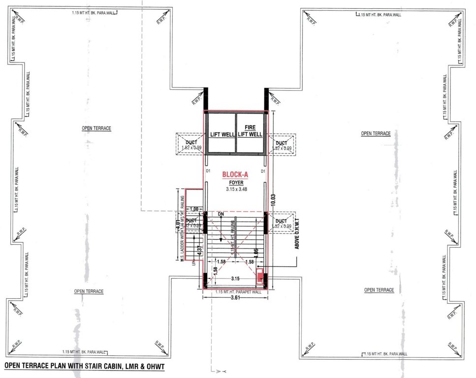  the waterside living Block  A Cluster Plan for terrace Floor