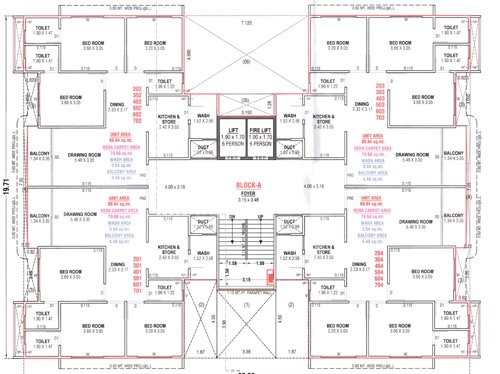  the-waterside-living Block  A Cluster Plan from 2nd to 7th Floor