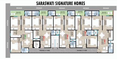  signature-homes Saraswati Signature Homes Cluster Plan from 1st to 5th Floor