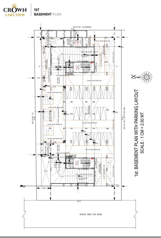  crown lake view Block A & B Cluster Plan for 1st Basement Floor
