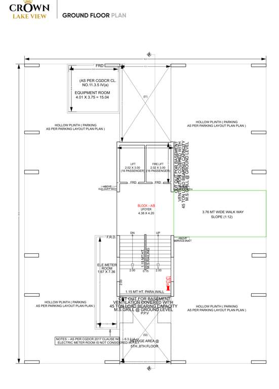  crown lake view Block A & B Cluster Plan for ground Floor