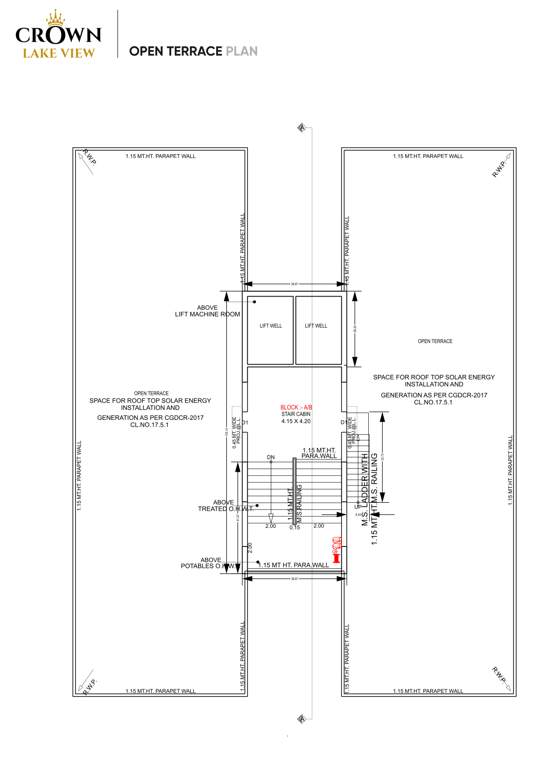  crown lake view Block A & B Cluster Plan for Terrace Floor