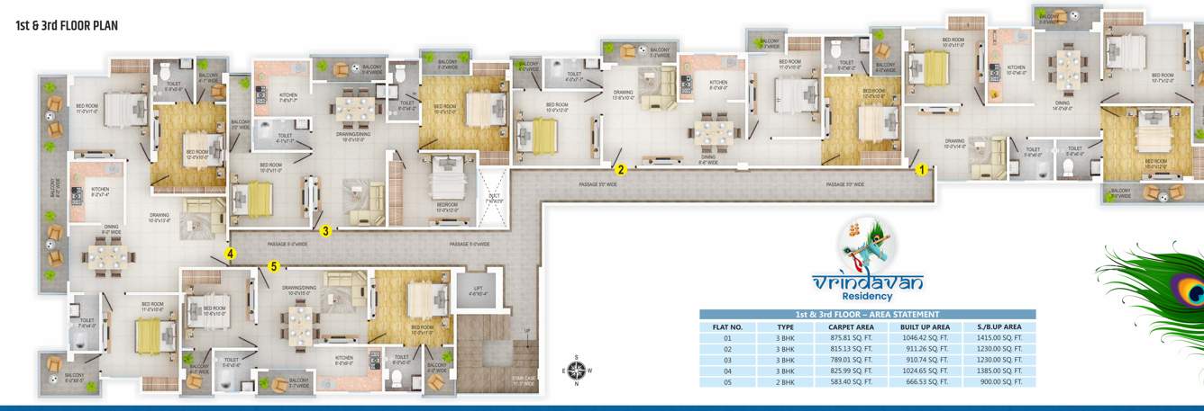  vrindavan residency Vrindavan Residency Cluster Plan from 1st to 3rd Floor