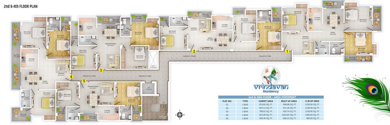  vrindavan residency Vrindavan Residency Cluster Plan from 2nd to 4th Floor