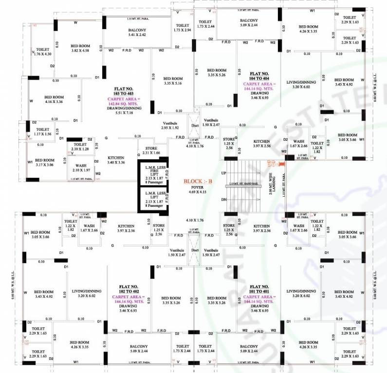  the sun Block B Cluster Plan from 1st to 4th Floor