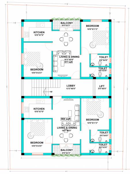  annai-flats Annai Flats Cluster Plan for Typical Floor