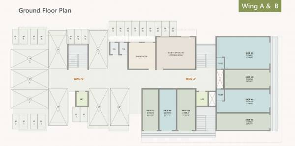 snehkunj Wing A Wing B Cluster Plan for ground Floor