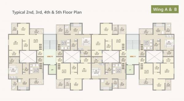  snehkunj Wing A Wing B Cluster Plan from 2nd to 5th Floor