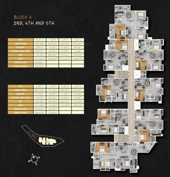  the-rudransh Block A Cluster Plan for 2nd,4th & 6th Floor