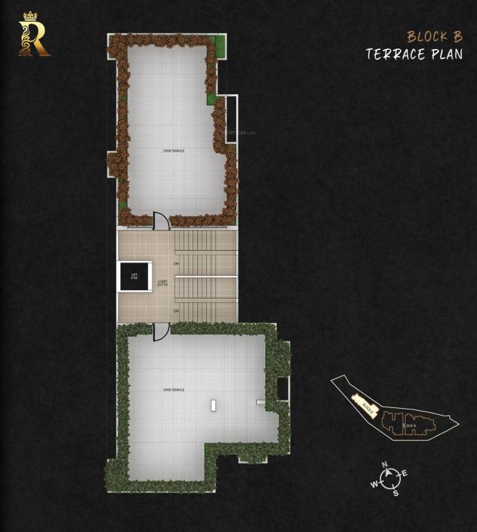 the rudransh Block B Cluster Plan for Terrace Floor