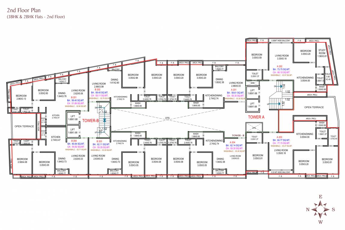  imperial heights A & B  Cluster Plan for 2nd Floor