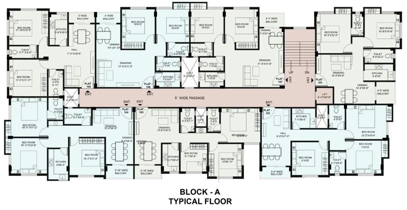  shivam exotica Block A Cluster Plan from 1st to 3rd Floor