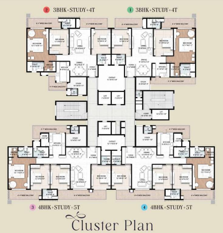 aspire homes Krishna To Gomti Typical Cluster Plan