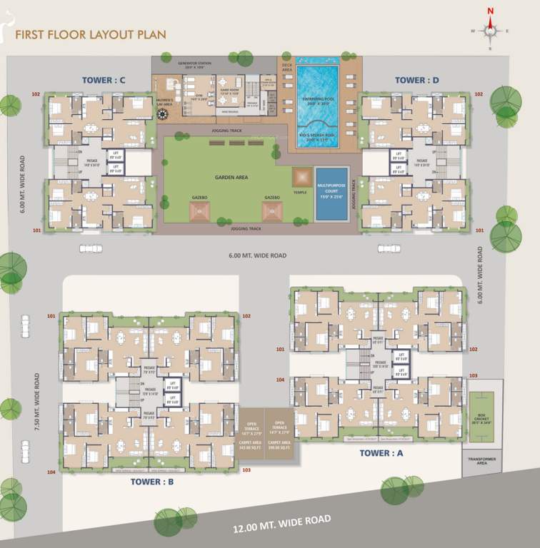  shyama serene Shyama Serene Tower A Cluster Plan for 1st Floor