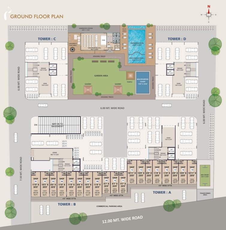  shyama serene Shyama Serene Tower A Cluster Plan for ground Floor