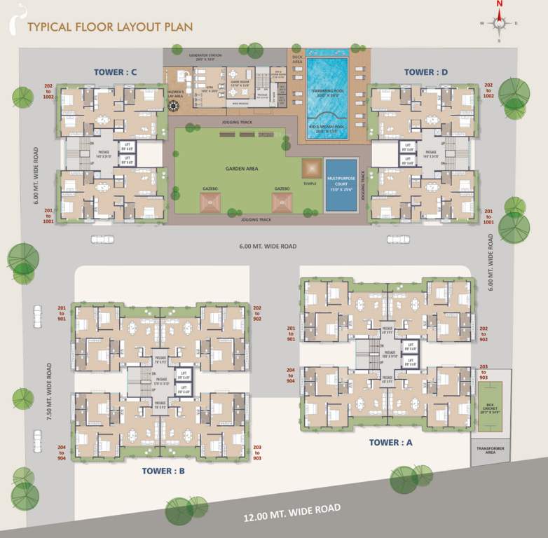  shyama serene Shyama Serene Tower A Cluster Plan from 1st to 10th Floor