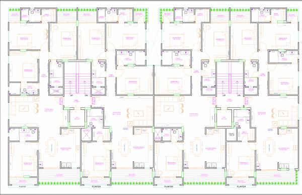  heights Block 1 Cluster Plan for Typical Floor