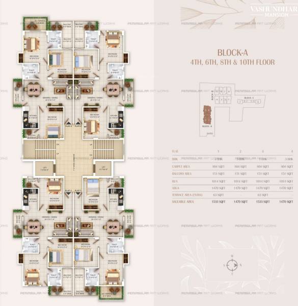  vashundhara-mansion Tower A Cluster Plan