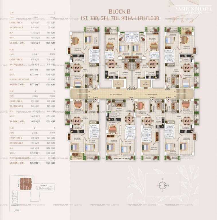 vashundhara mansion Tower B Cluster Plan