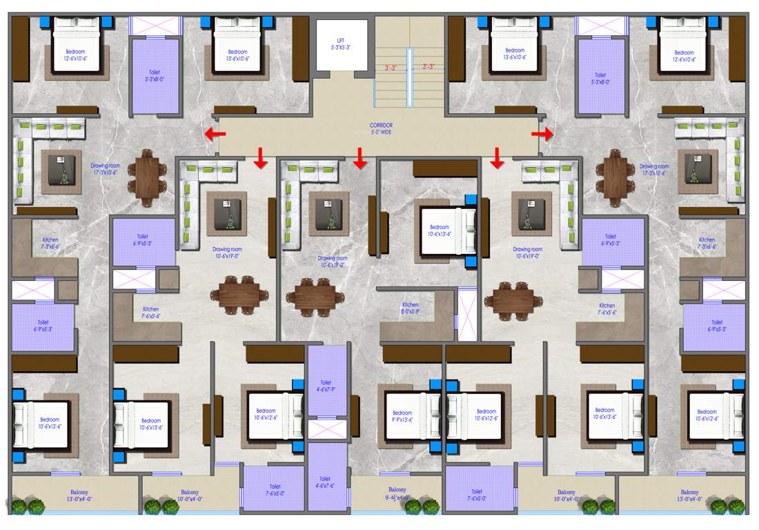  rise inn 2 Rise Inn 2 Cluster Plan from 1st to 4th Floor