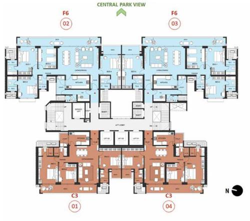  mulberry-at-the-prestige-city Aspen Block 1 A5 Cluster Plan For Typical Floor