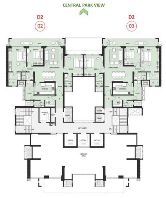  mulberry at the prestige city Birch Block 2 B1,B2,B3,B4 Cluster Plan For Typical Floor