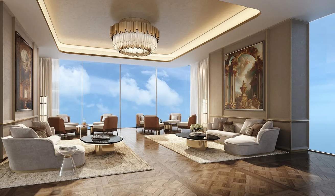  trump international hotel and tower dubai Living Area