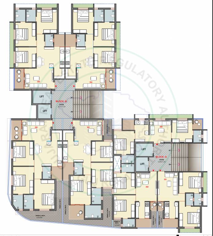 kiran park Block A, B Cluster Plan for 2nd Floor