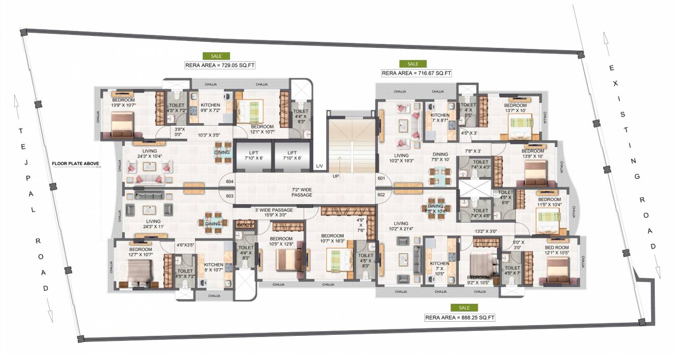  ashakiran Pruthvi Ashakiran Cluster Plan for 6th Floor