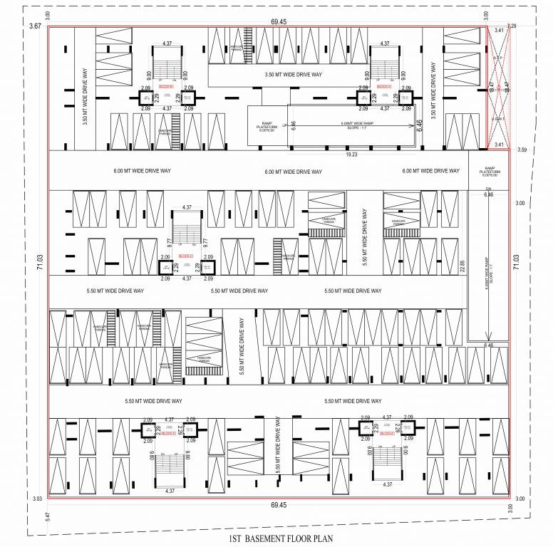 parkview A Cluster Plan for 1st basment Floor