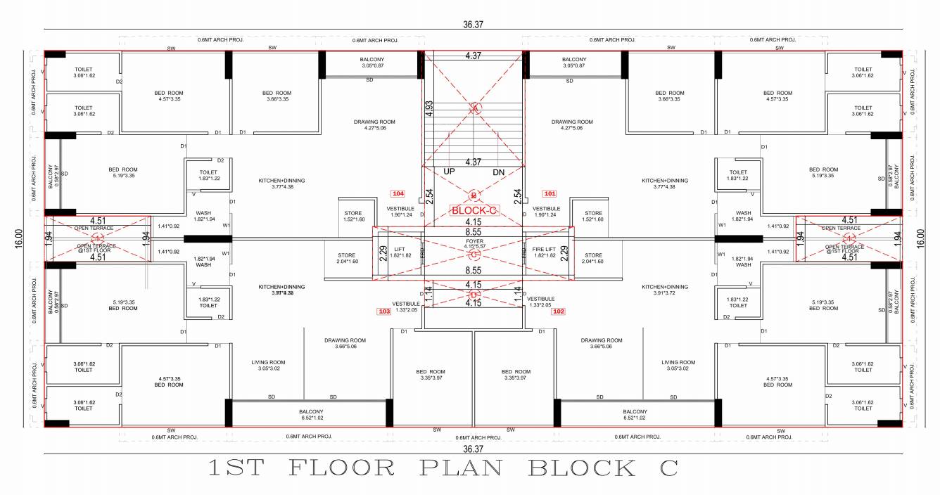  parkview C Cluster Plan for 1st Floor