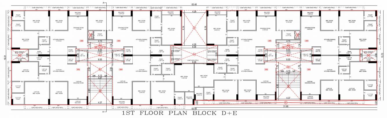  parkview D & E Cluster Plan for 1st Floor