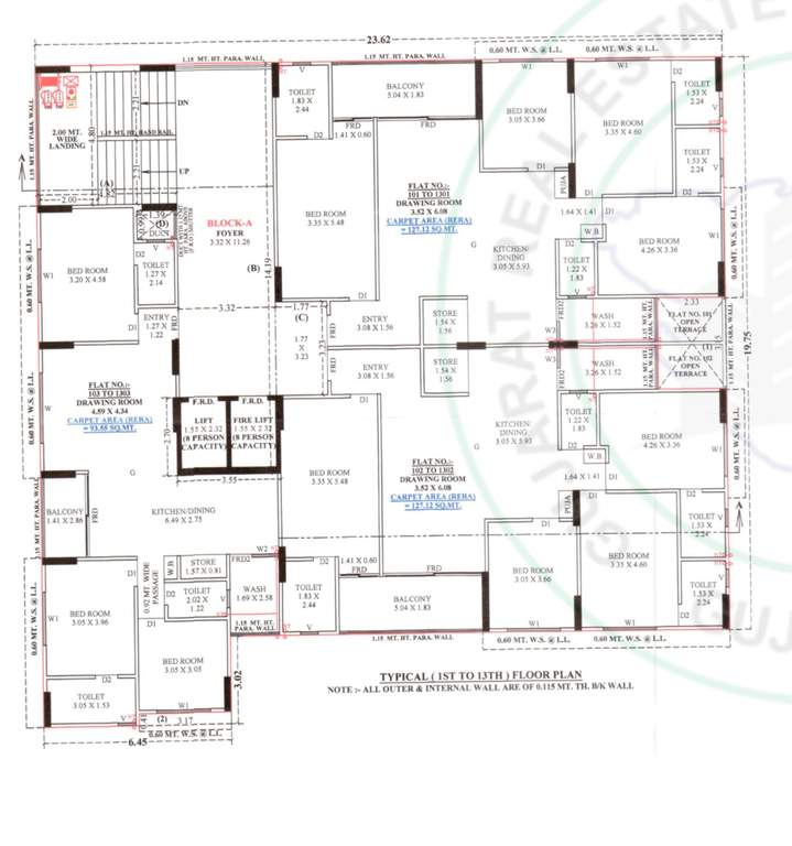 lavish A Cluster Plan from 1st to 13th Floor